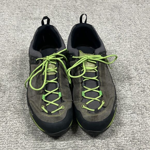 Salewa Mountain Trainer Hiking Shoes Mens 13 Black Gray Suede Vibram *No Insoles